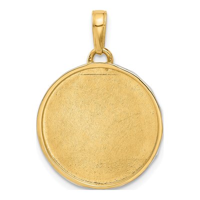 14K Yellow Gold It's Girl! Diamond-Cut Disc Pendant – view 4