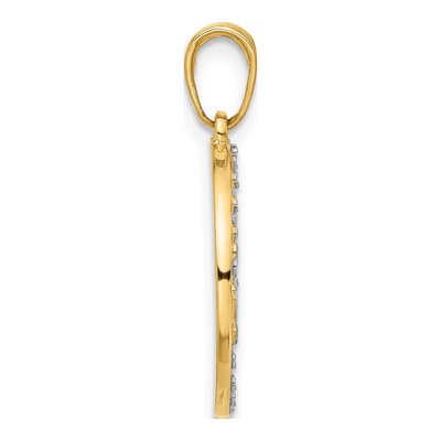 14K Yellow Gold It's Boy Diamond-Cut Pendant – view 3