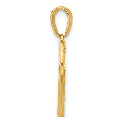14K Yellow Gold Mother Child Hands Heart Pendant – view 3