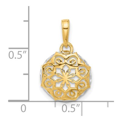 14K Yellow Gold Floral Circle Pendant – view 5