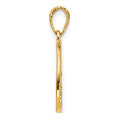 14K Yellow Gold Diamond-Cut Flower Pendant – view 3