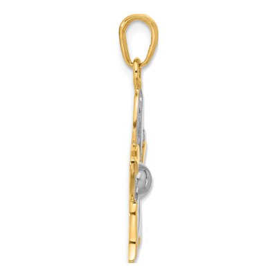 14K Yellow Gold Filigree Flower Pendant – view 3