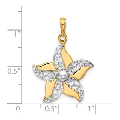 14K Yellow Gold Filigree Flower Pendant – view 5