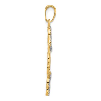 14K Yellow Gold Flowers Pendant – view 3