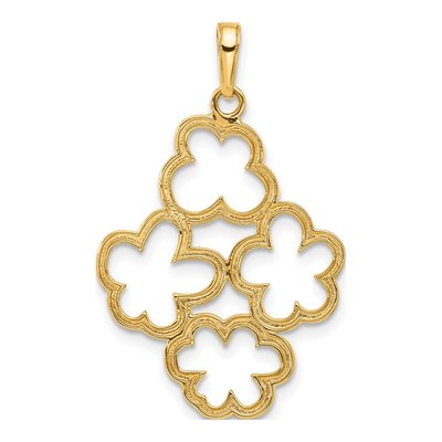 14K Yellow Gold Flowers Pendant – view 4