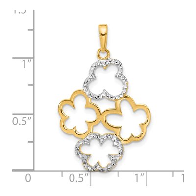 14K Yellow Gold Flowers Pendant – view 5