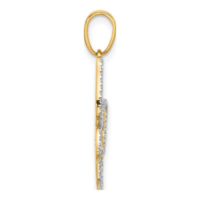 14K Yellow Gold Diamond-Cut Butterfly Pendant – view 3