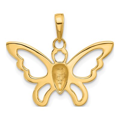 14K Yellow Gold Butterfly Pendant – view 4