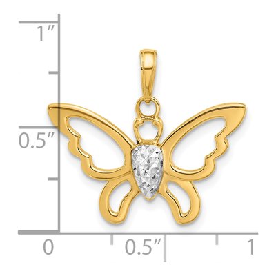 14K Yellow Gold Butterfly Pendant – view 5
