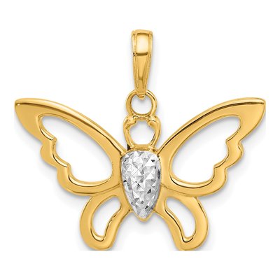 14K Yellow Gold Butterfly Pendant