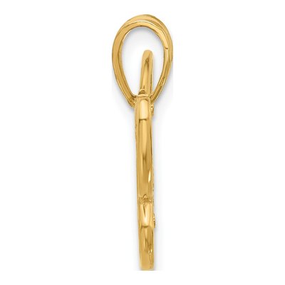 14K Yellow Gold Diamond-Cut Flower Butterfly Pendant – view 3