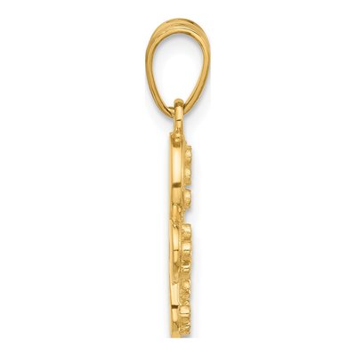 14K Yellow Gold Diamond-Cut Butterfly Pendant – view 3