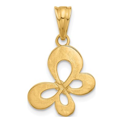14K Yellow Gold Diamond-Cut Butterfly Pendant – view 4