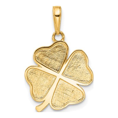 14K Yellow Gold 4-Leaf Clover Pendant – view 4