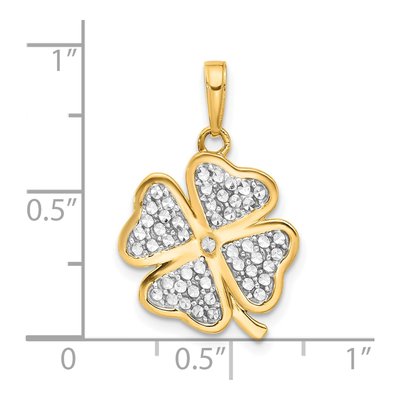 14K Yellow Gold 4-Leaf Clover Pendant – view 5