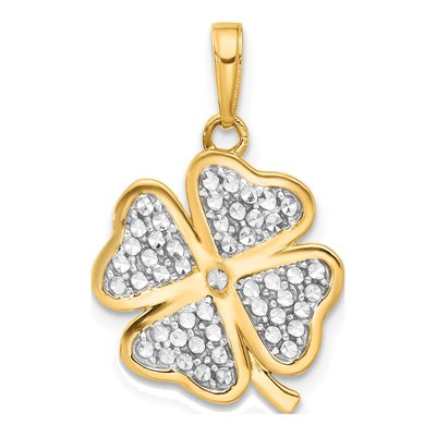 14K Yellow Gold 4-Leaf Clover Pendant