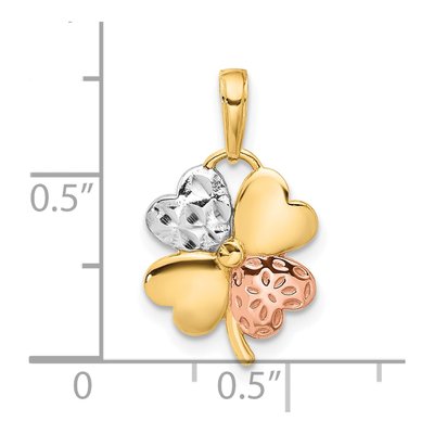 14K Yellow Gold Clover Pendant – view 5