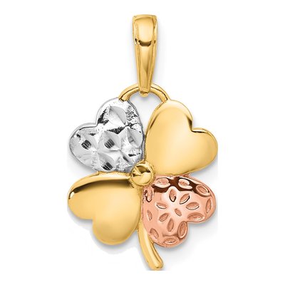 14K Yellow Gold Clover Pendant