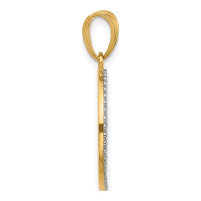 14K Yellow Gold Diamond-Cut Sun Moon Pendant – view 3