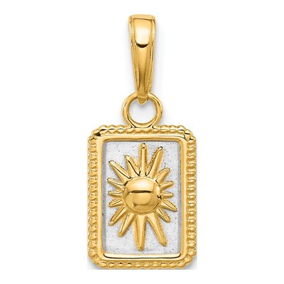 14K Yellow Gold Sun Frame Pendant