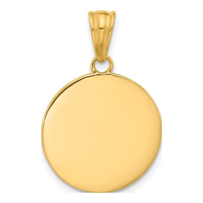 14K Yellow Gold Blue Enamel Sun Moon Pendant – view 4