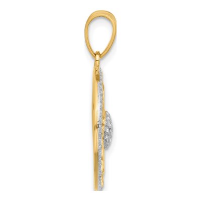 14K Yellow Gold Diamond-Cut Sun Pendant – view 3