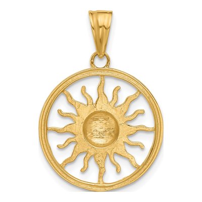 14K Yellow Gold Diamond-Cut Sun Pendant – view 4