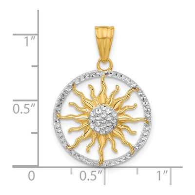 14K Yellow Gold Diamond-Cut Sun Pendant – view 5