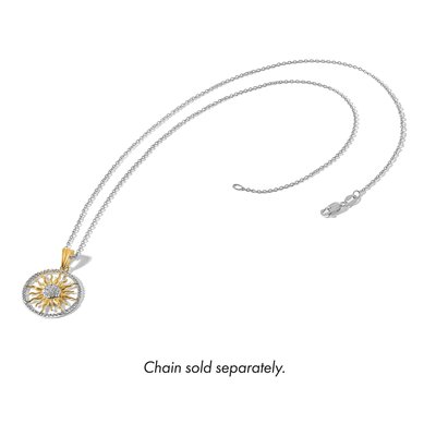 14K Yellow Gold Diamond-Cut Sun Pendant – view 6