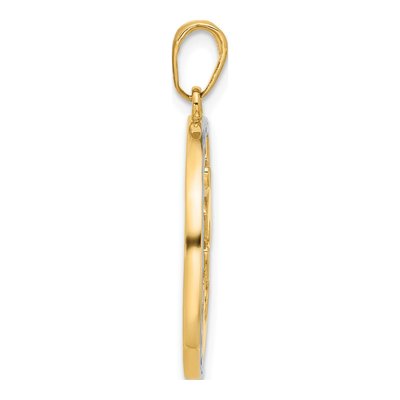 14K Yellow Gold Om Circle Pendant – view 3