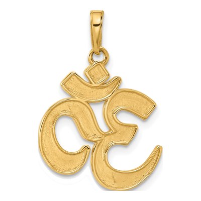 14K Yellow Gold Diamond-Cut Om Pendant – view 4