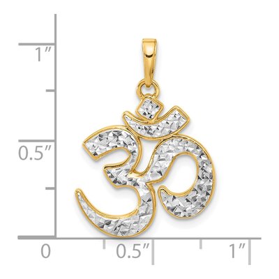 14K Yellow Gold Diamond-Cut Om Pendant – view 5