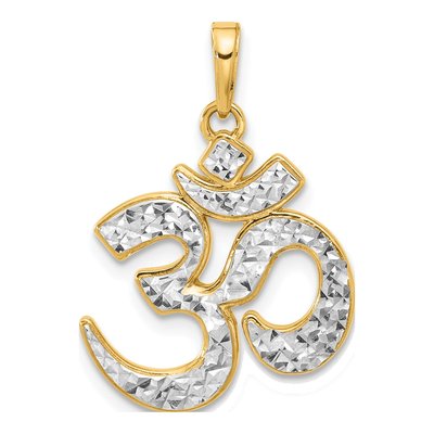 14K Yellow Gold Diamond-Cut Om Pendant
