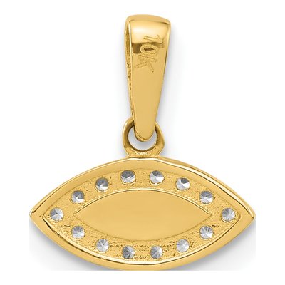 14K Yellow Gold CZ Evil Eye Pendant – view 4