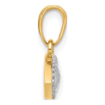 14K Yellow Gold Diamond-Cut Evil Eye Pendant – view 3