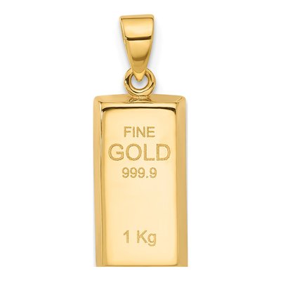 14K Yellow Gold Bar Pendant
