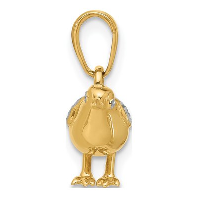 14K Yellow Gold 3-D Diamond-Cut Bird Pendant – view 3