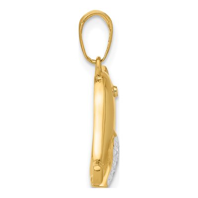 14K Yellow Gold Diamond-Cut Bird Pendant – view 3