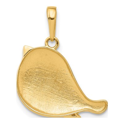 14K Yellow Gold Diamond-Cut Bird Pendant – view 4