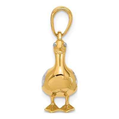 14K Yellow Gold 3-D Duck Pendant – view 3