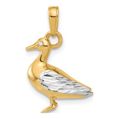 14K Yellow Gold 3-D Duck Pendant – view 4