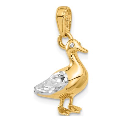 14K Yellow Gold 3-D Duck Pendant – view 5