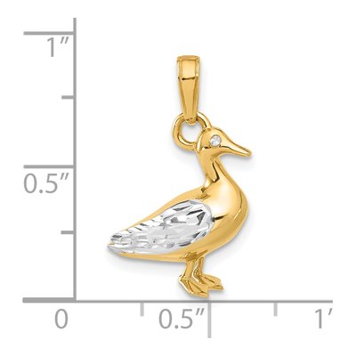 14K Yellow Gold 3-D Duck Pendant – view 6