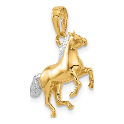 14K Yellow Gold Diamond-Cut 3-D Horse Pendant – view 5