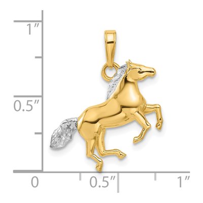 14K Yellow Gold Diamond-Cut 3-D Horse Pendant – view 6