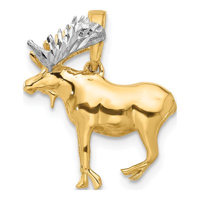 14K Yellow Gold 3-D Moose Pendant – view 4