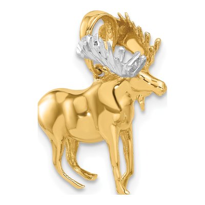 14K Yellow Gold 3-D Moose Pendant – view 5