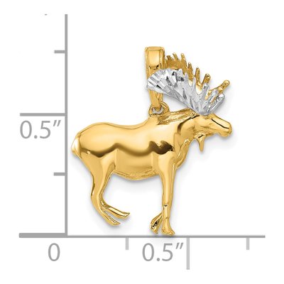 14K Yellow Gold 3-D Moose Pendant – view 6