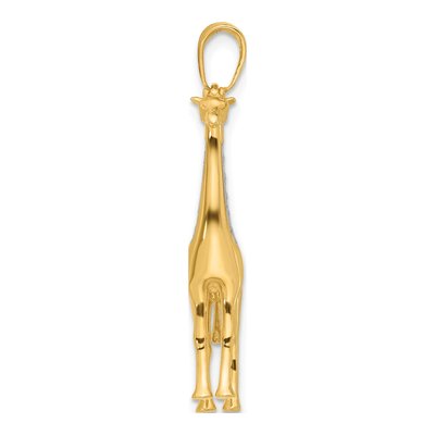 14K Yellow Gold Diamond-Cut 3-D Giraffe Pendant – view 3