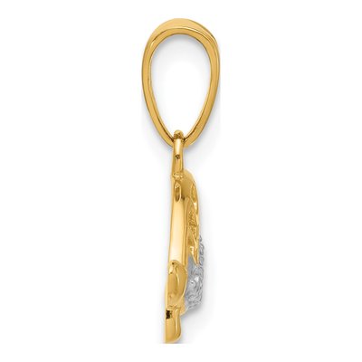 14K Yellow Gold Diamond-Cut Turtle Pendant – view 3